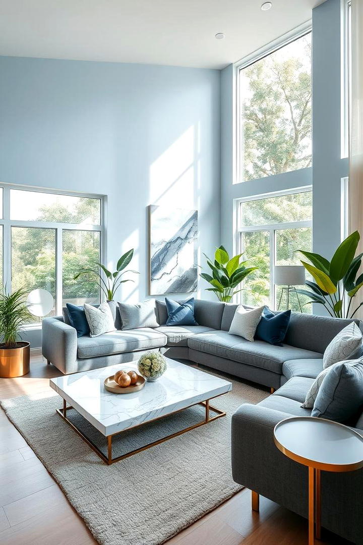 Soft Blue Serenity Living Room - 30 Pastel Colour Ideas for Your Home