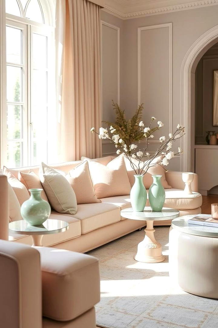 Soft Greige and Pastel Harmony - 30 Greige Living Room Ideas