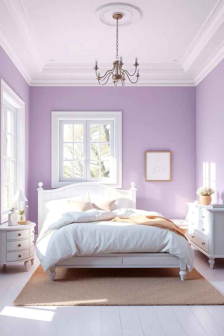 Soft Lavender Walls and White Furniture - 17 Purple Bedroom Ideas