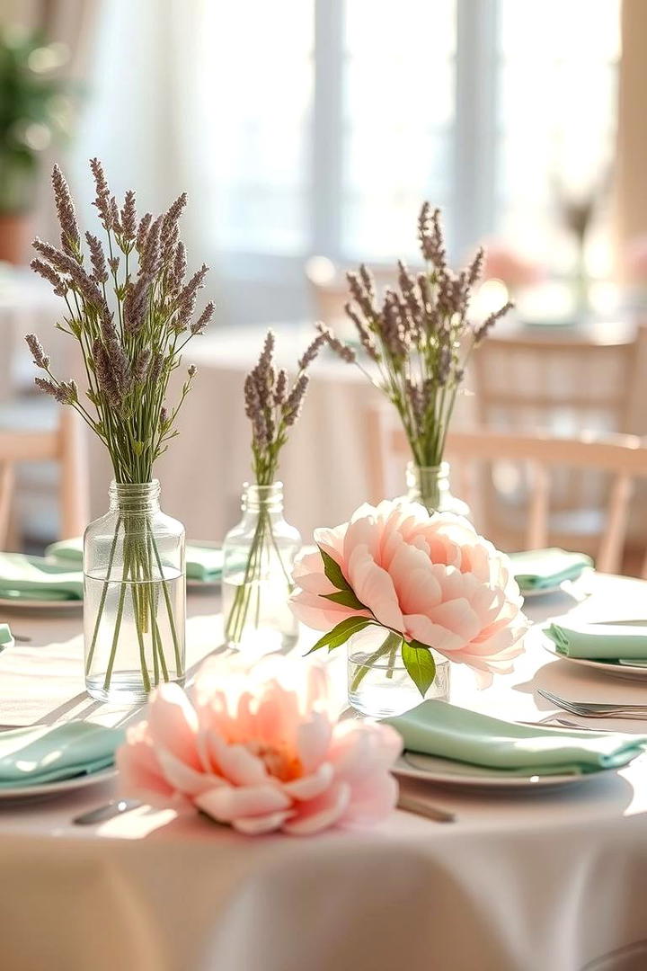 Soft Pastel Arrangements - 21 Wedding Table Decoration Ideas