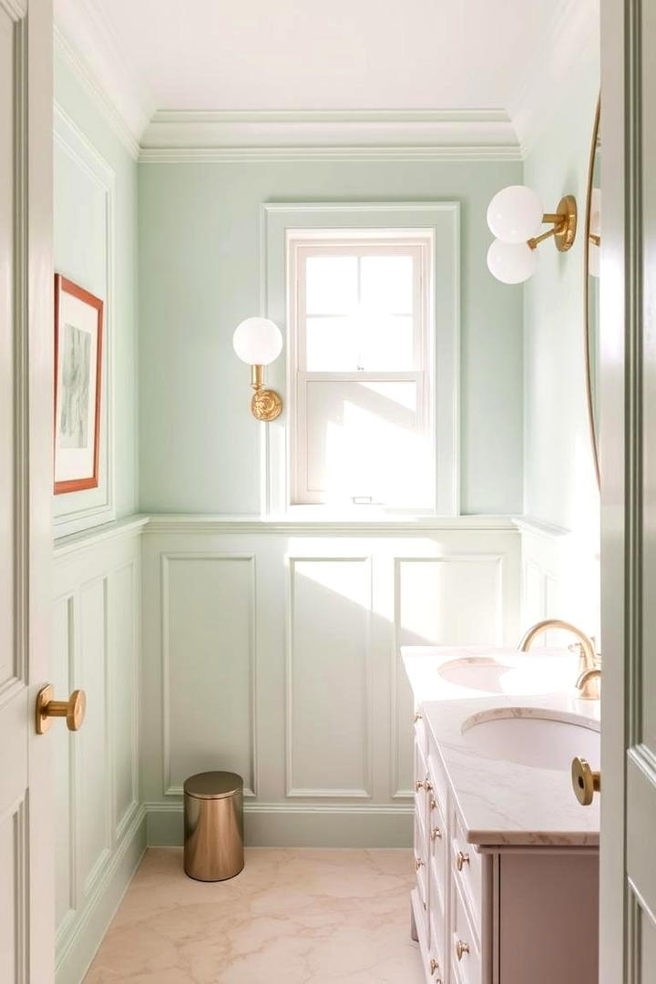 Soft Pastel Powder Room - 21 Powder Room Ideas