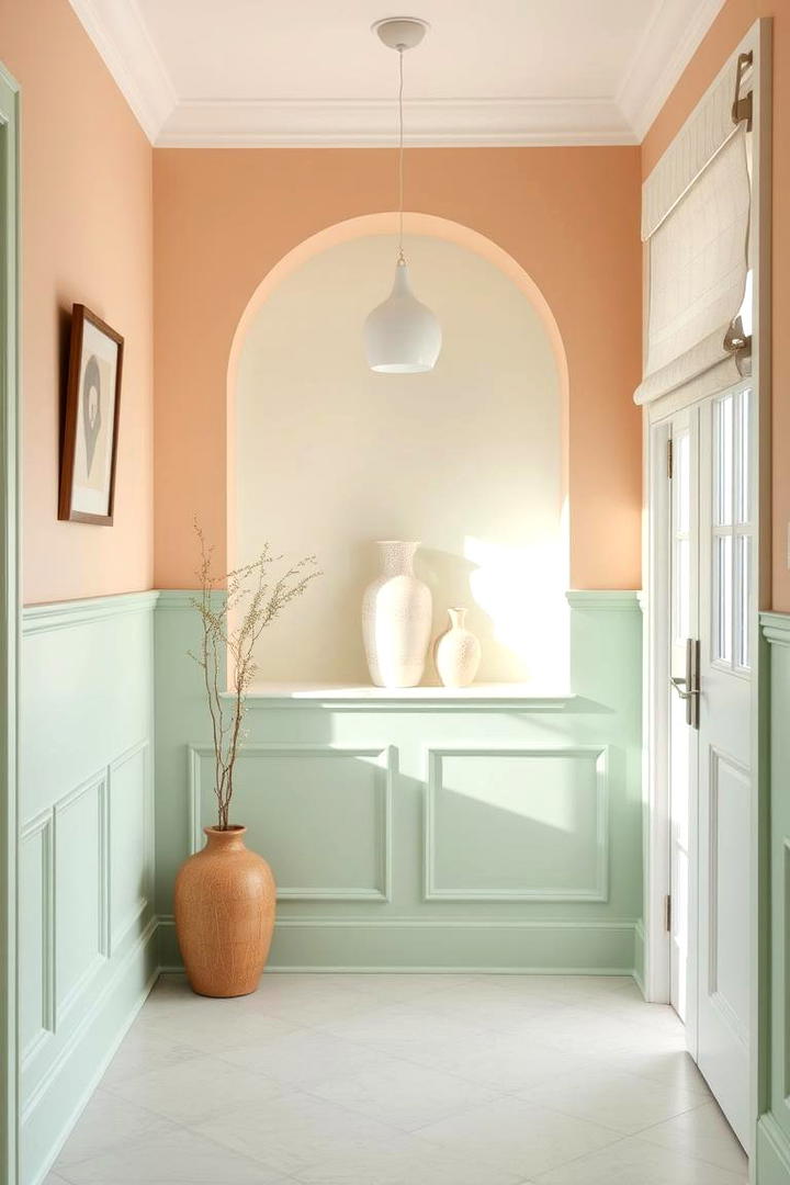 Soft Pastel Stair Landing - 30 Stair Landing Ideas