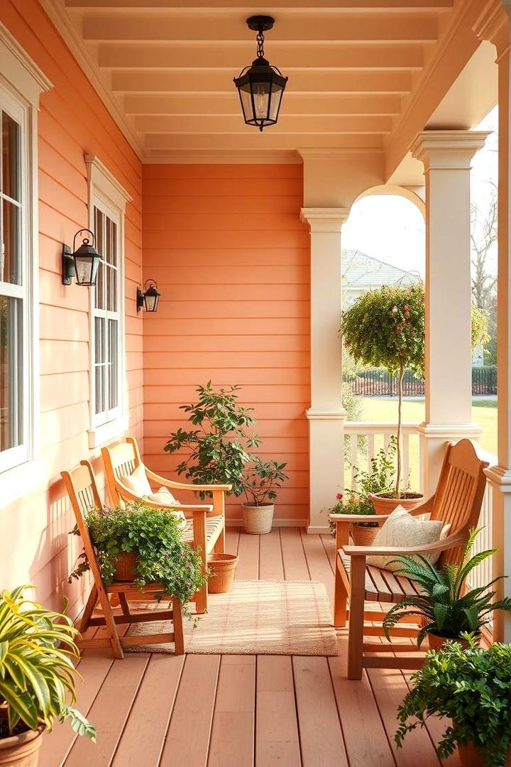 Soft Peach for a Gentle Warm Vibe - 17 Porch Paint Colors