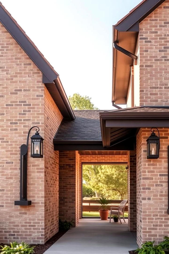 Soft Taupe Brick with Rich Chocolate Paint - 30 Exterior Brick and Paint Color Combinations