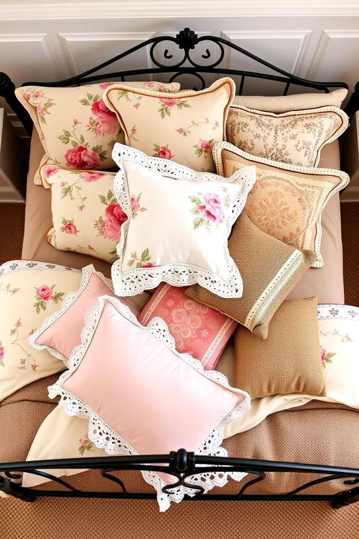 Soft Throw Pillows Collection - 30 Shabby Chic Bedroom Ideas