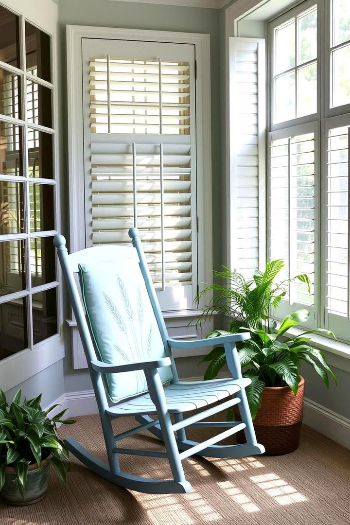 Soft Toned Painted Rocking Chair Serenity - 30 Painted Furniture Ideas