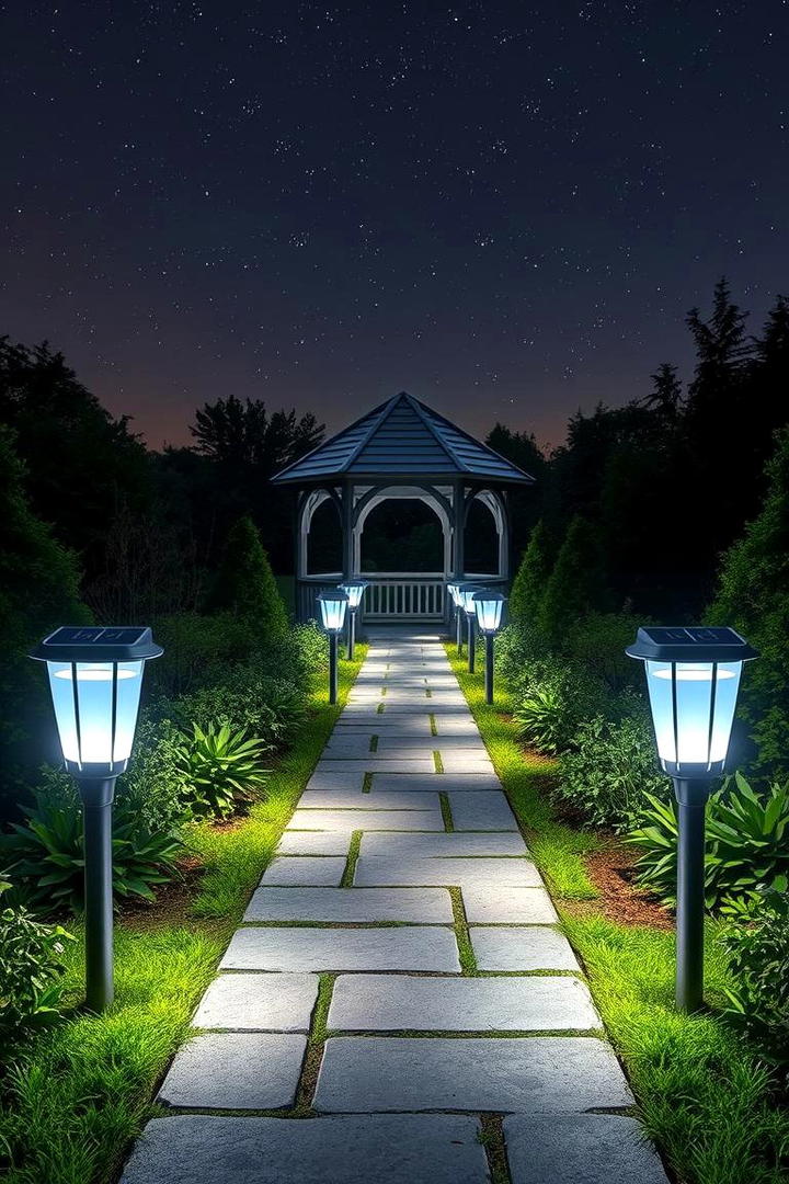 Solar Powered Pathways - 30 Gazebo Lighting Ideas