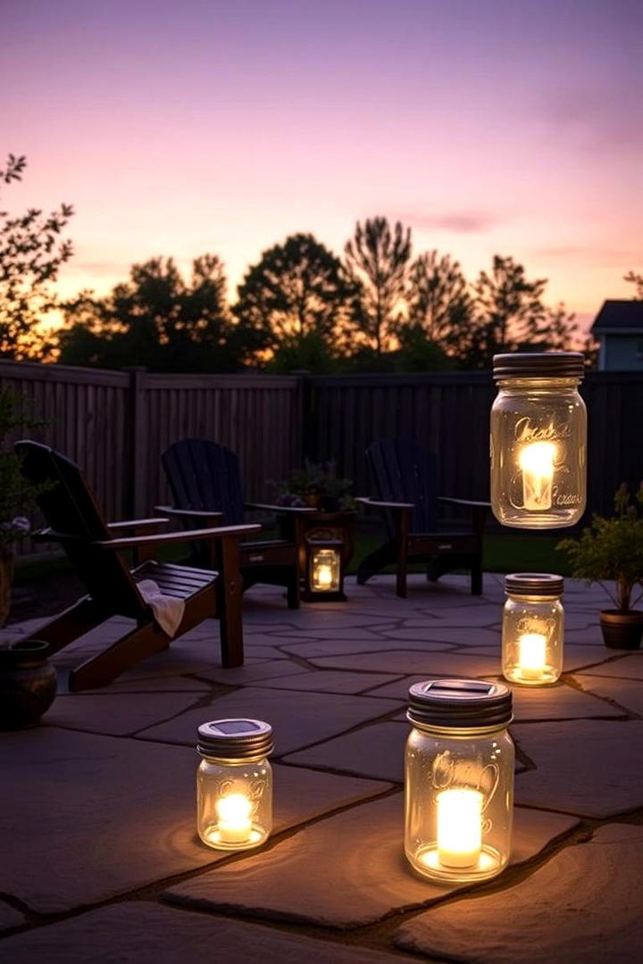 Solar Powered Rustic Lighting - 30 Rustic Patio Ideas