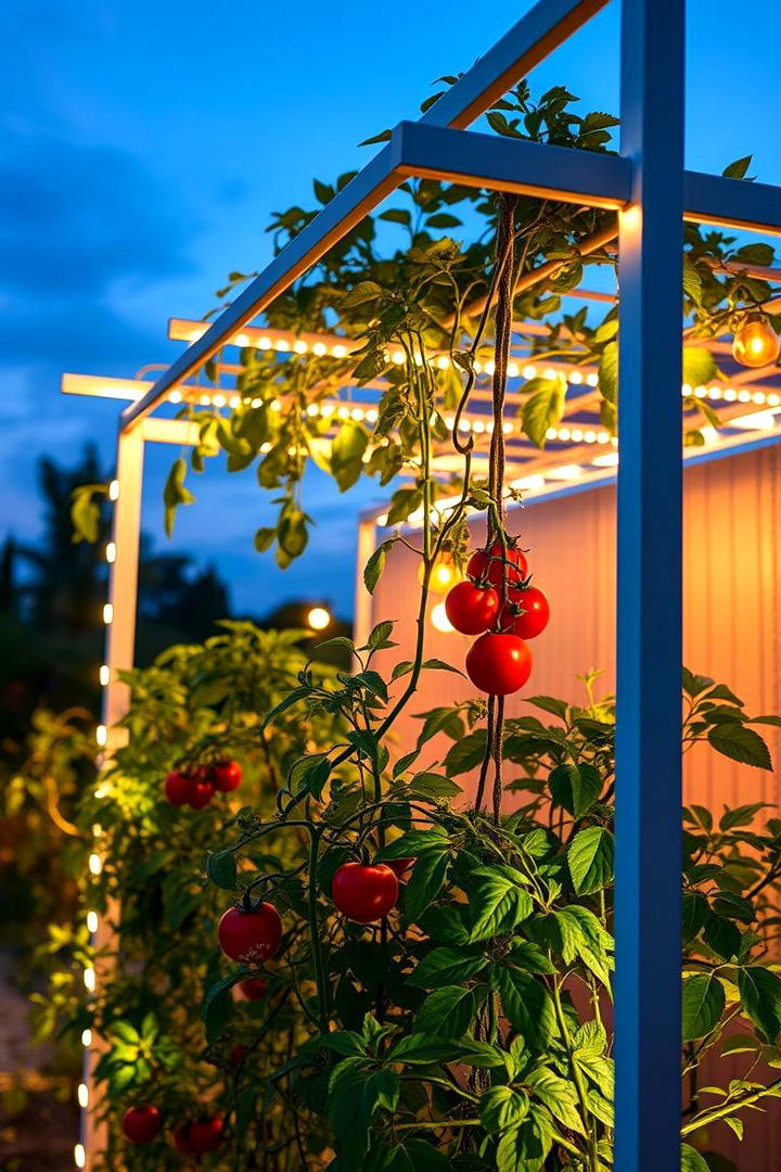 Solar Powered Trellis Light - 30 Tomato Trellis Ideas