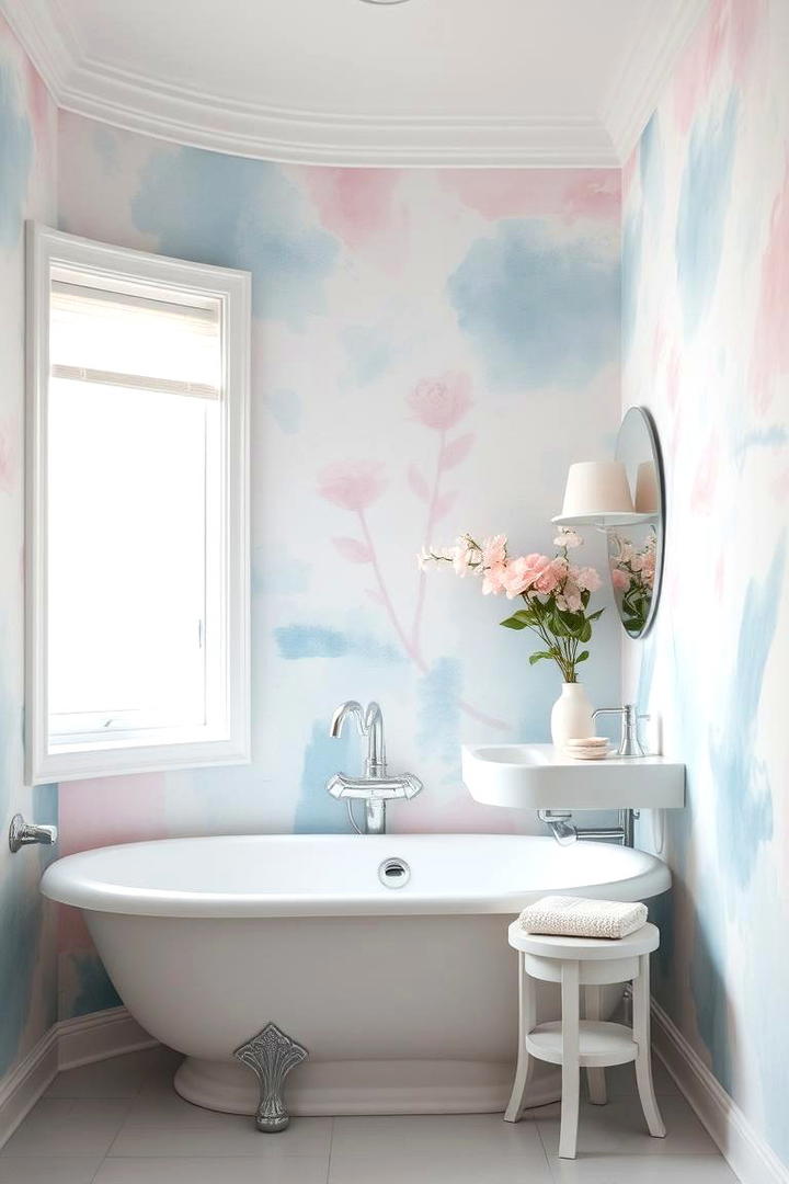 Soothing Pastel Tones - 21 Bathroom Wallpaper Ideas