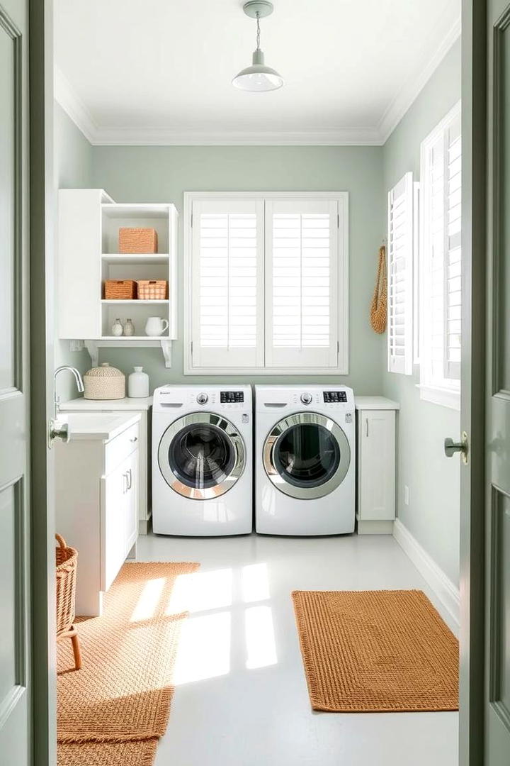 Soothing Seafoam Green - 30 Laundry Room Paint Ideas