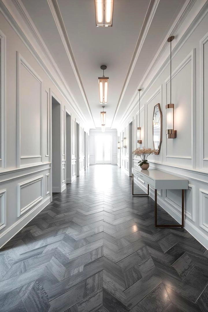 Sophisticated Hallway Appeal - 30 Grey and White House Interior Design Ideas