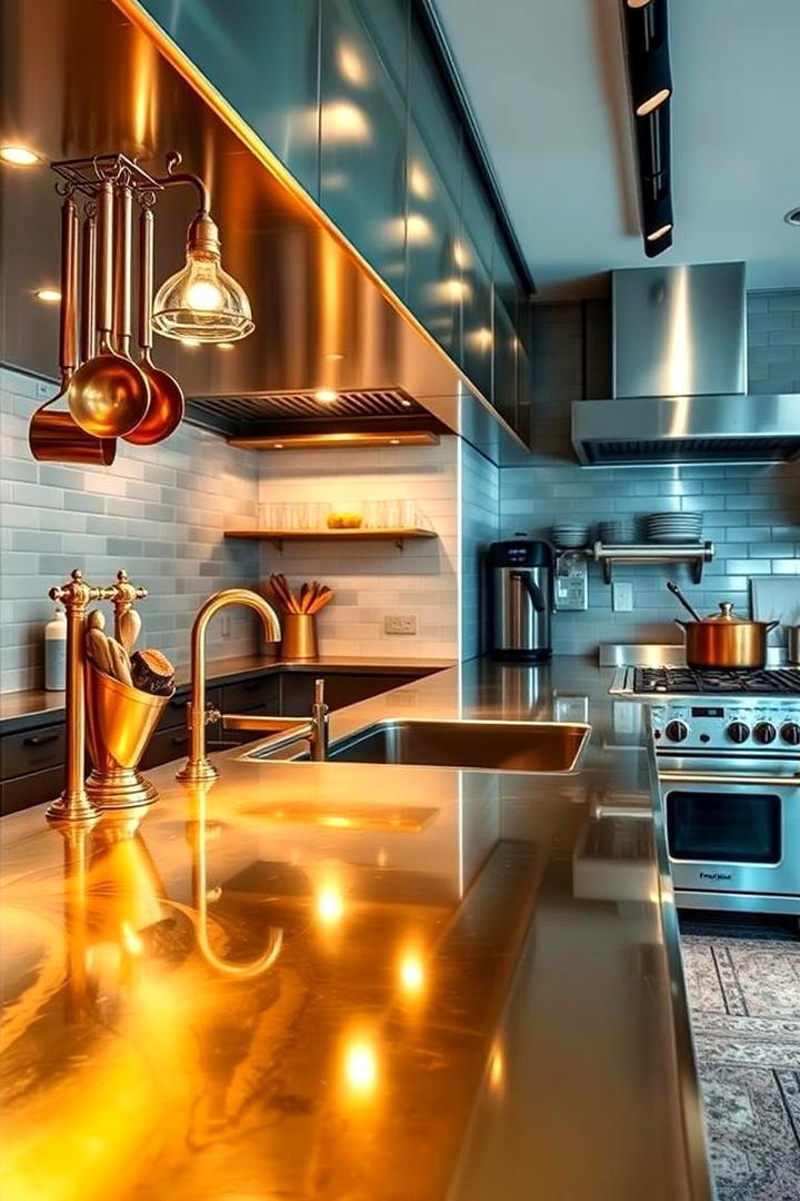 Sophisticated Metallic Counter Finishes - 30 Kitchen Counter Decor Ideas