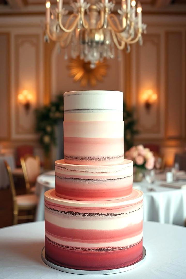 Sophisticated Ombre Cake - 21 Naked and Semi-naked Wedding Cake Ideas