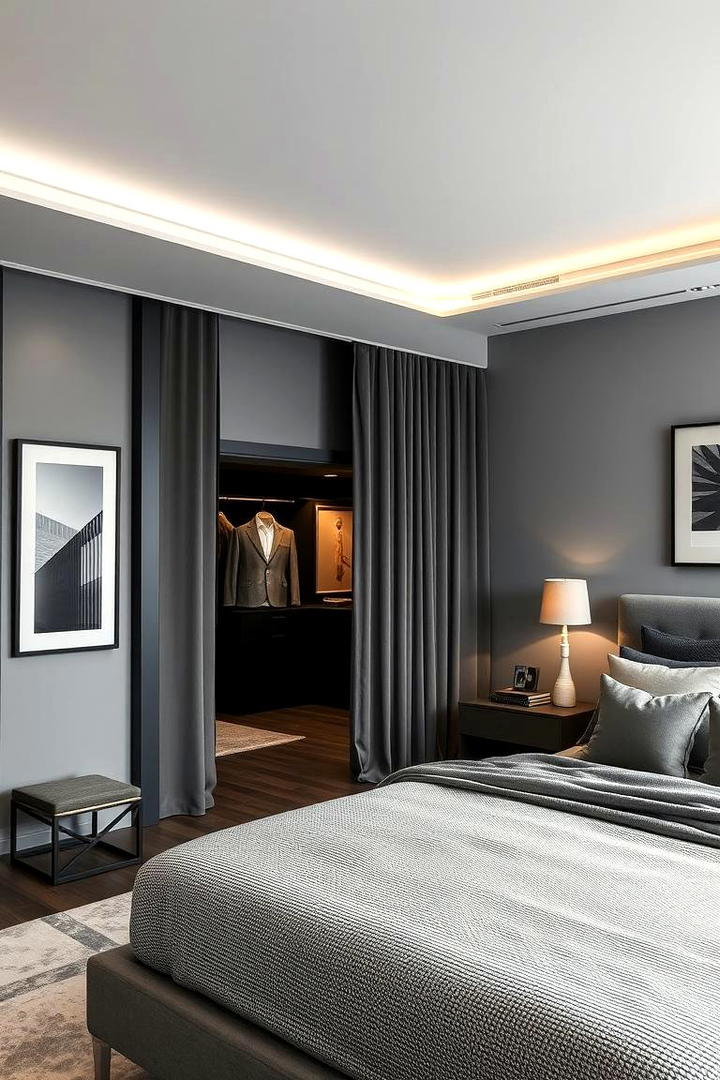 Sophisticated Retreat with Modern Touch - 30 Dark Grey Bedroom Ideas