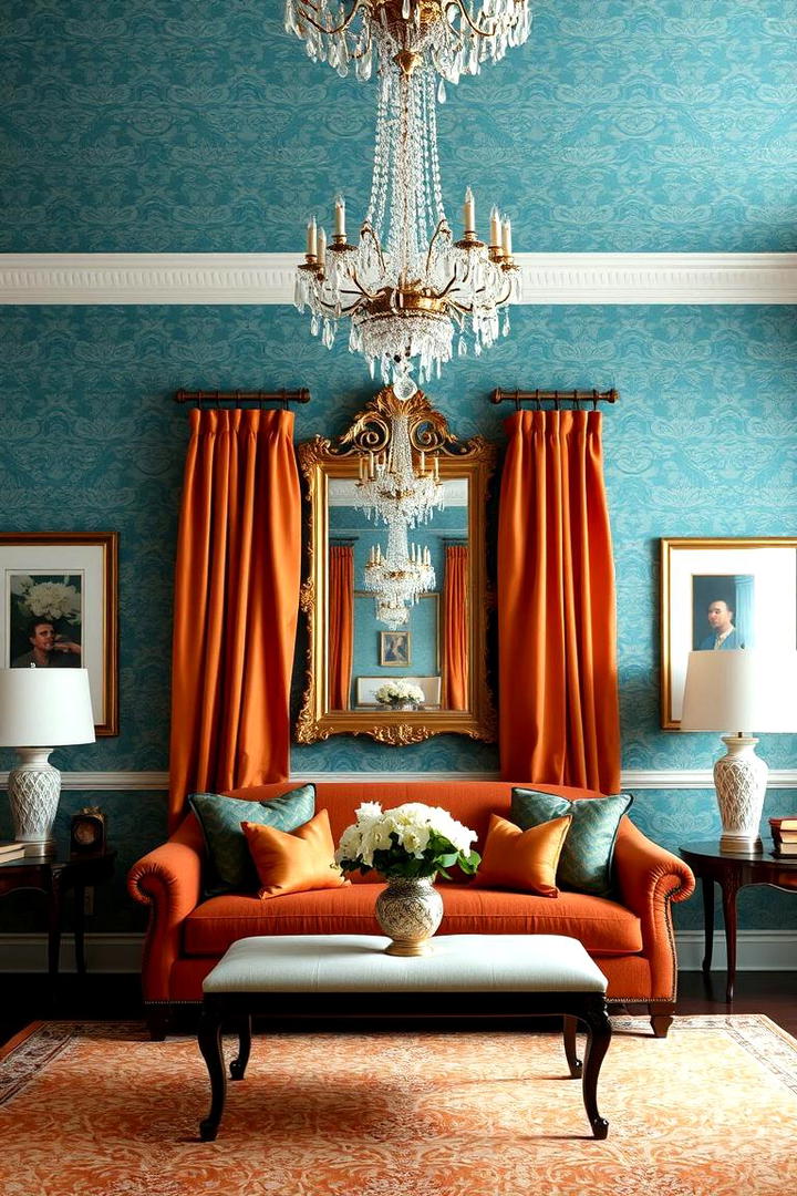 Sophisticated Teal Accents in Formal Spaces - 30 Teal and Orange Color Scheme for Your Rooms