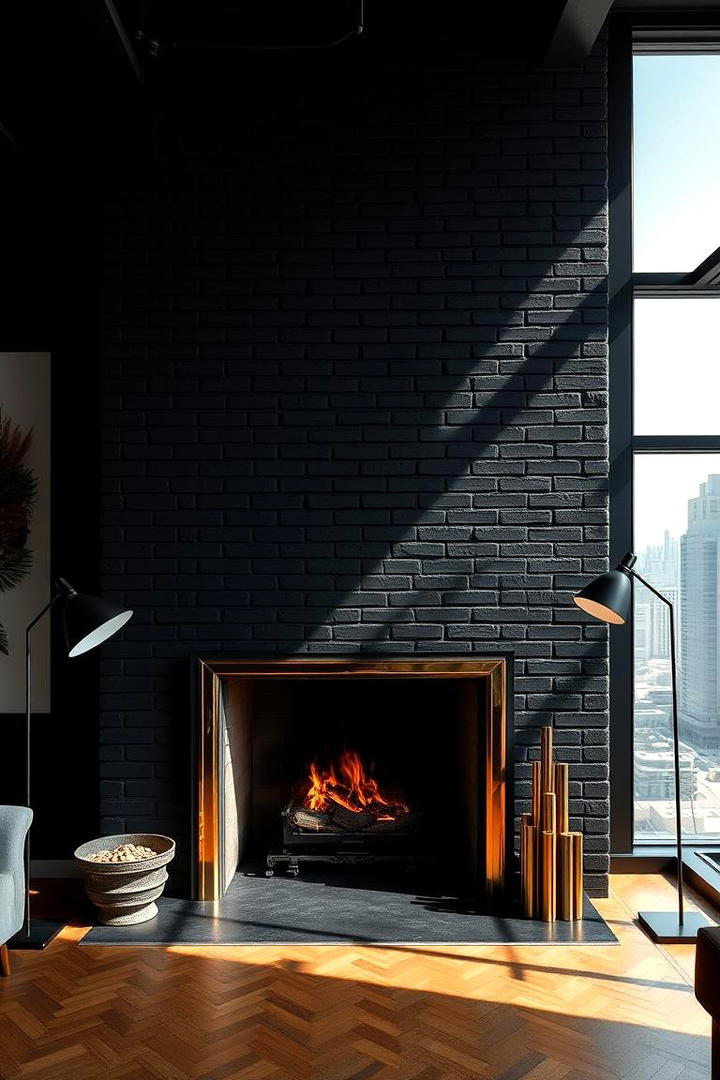 Sophisticated Urban Statement - 21 Painted Brick Fireplace Ideas