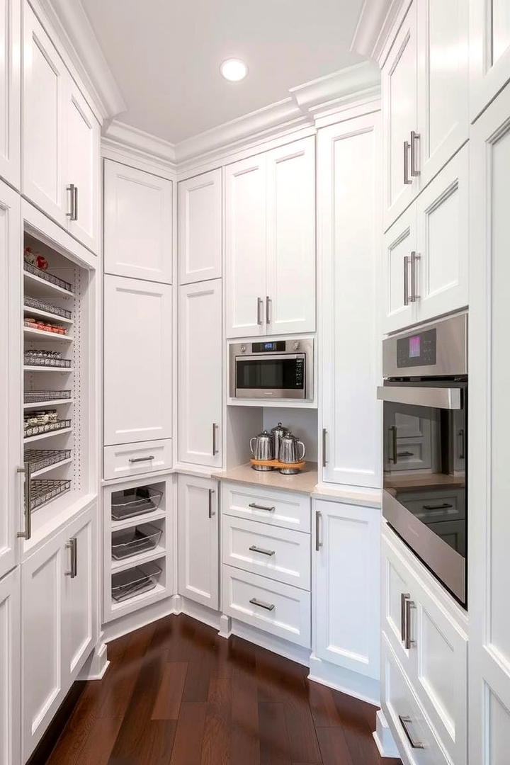 Sophisticated White Kitchen with Custom Cabinetry - 21 Kitchen With White Appliances Ideas