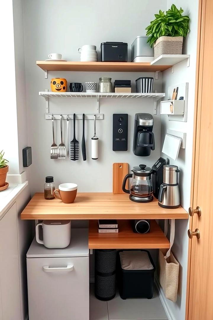 Space Saving Coffee Setup - 21 Coffee Station Ideas