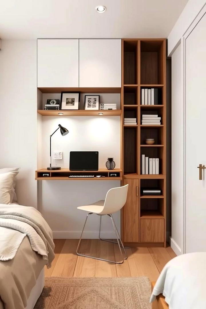 Space Saving Compact Layout - 21 Bedroom Office Ideas