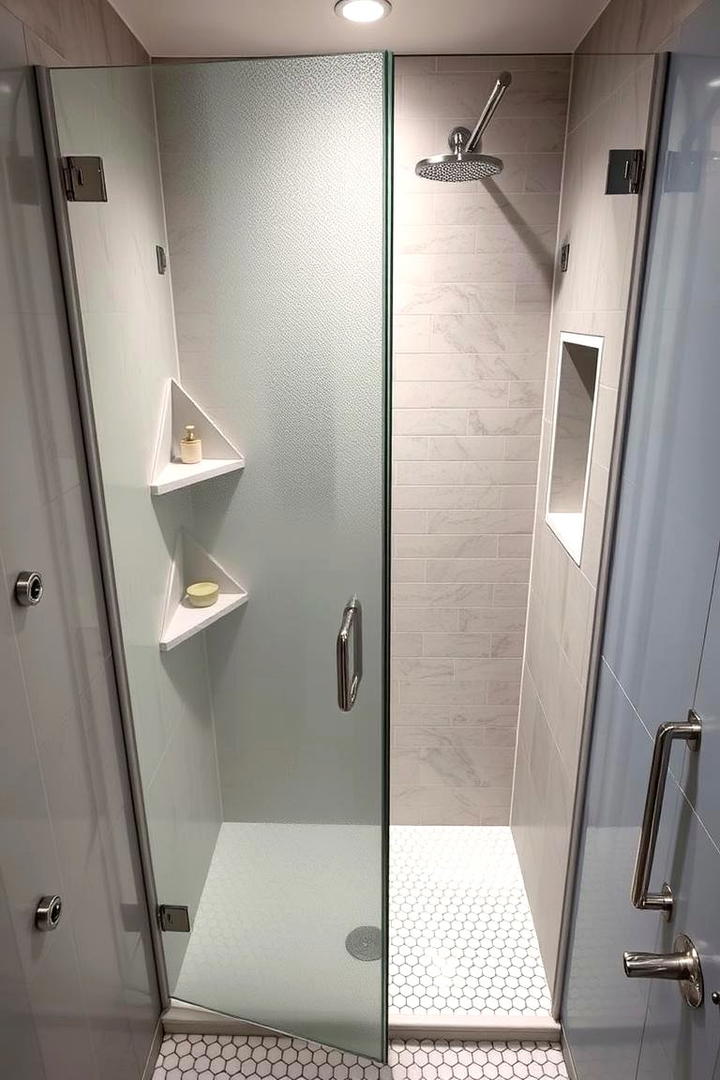 Space Saving Corner Design - 30 Half-wall Shower Ideas