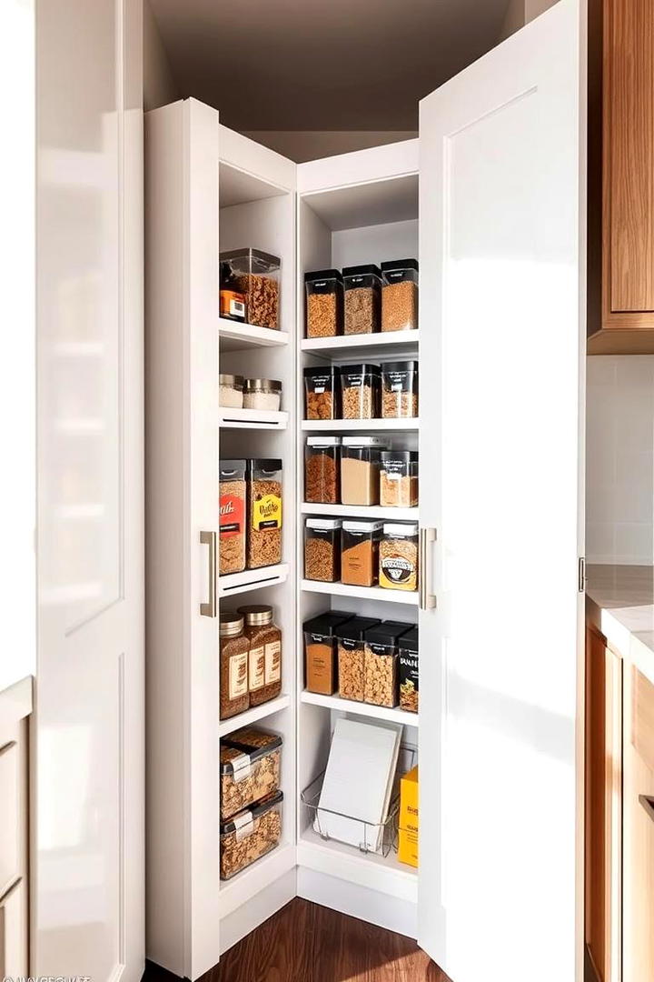 Space Saving Corner Pantry - 30 Corner Cabinet Ideas