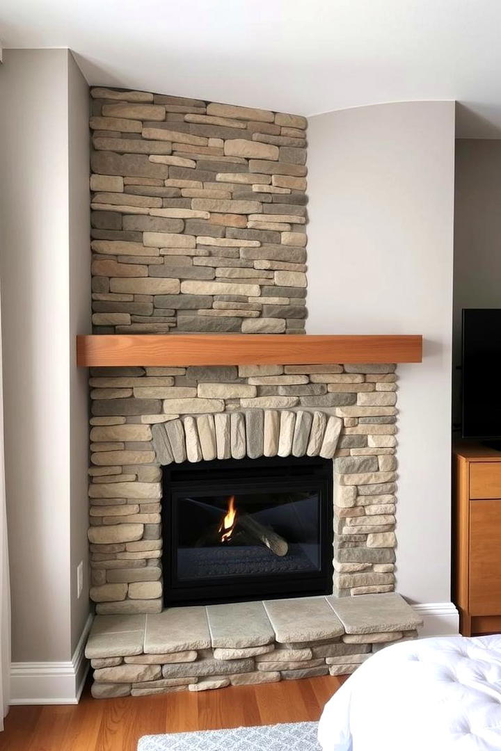 Space Saving Efficiency - 21 Stone Fireplace Ideas