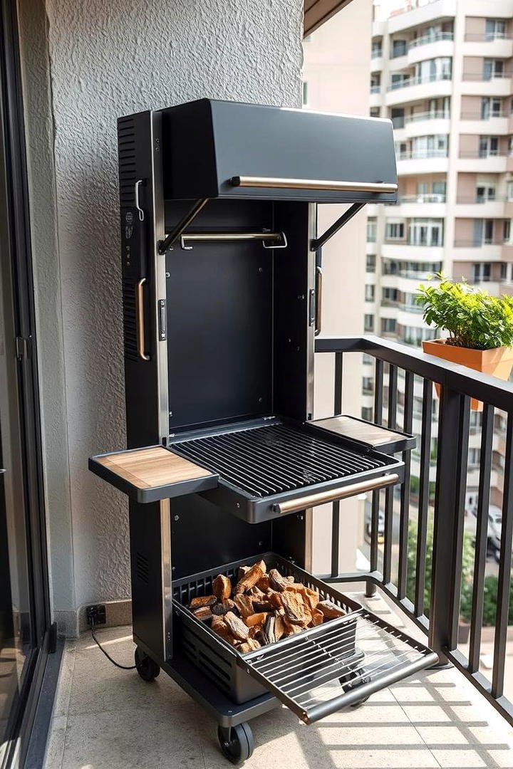 Space Saving Fold Out Grill - 30 Bbq Island Ideas