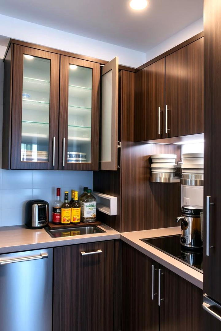 Space Saving Innovations - 30 Dark Wood Kitchen Cabinets