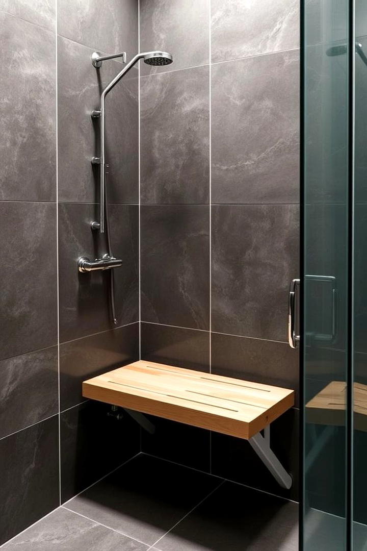 Space Saving Retractable Bench - 30 Shower Bench Ideas