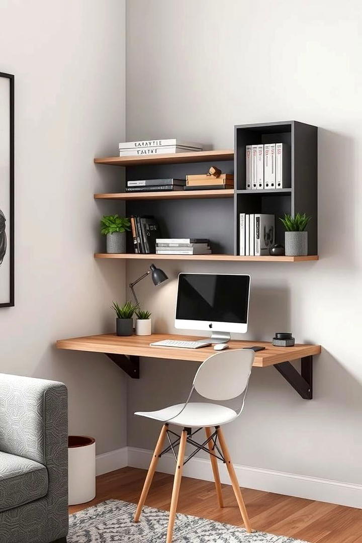 Space Saving Wall mounted Desk - 21 Desk Ideas