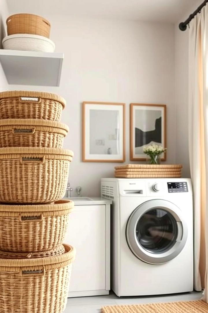 Stackable Laundry Baskets - 21 Laundry Room Storage Ideas