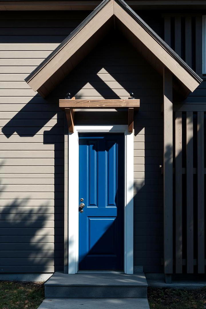 Statement Architectural Elements - 30 Grey House With Blue Door Ideas