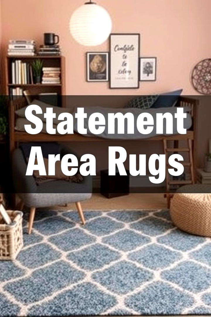 Statement Area Rugs - 21 Dorm Room Decorating Ideas