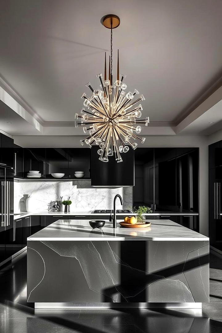 Statement Fixture Brilliance - 30 Kitchen Island Lighting Ideas