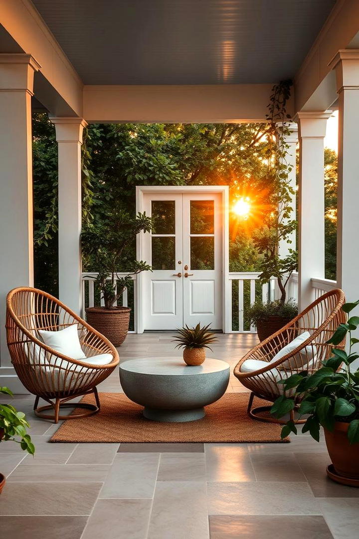 Statement Furniture Arrangement - 21 Modern Front Porch Ideas