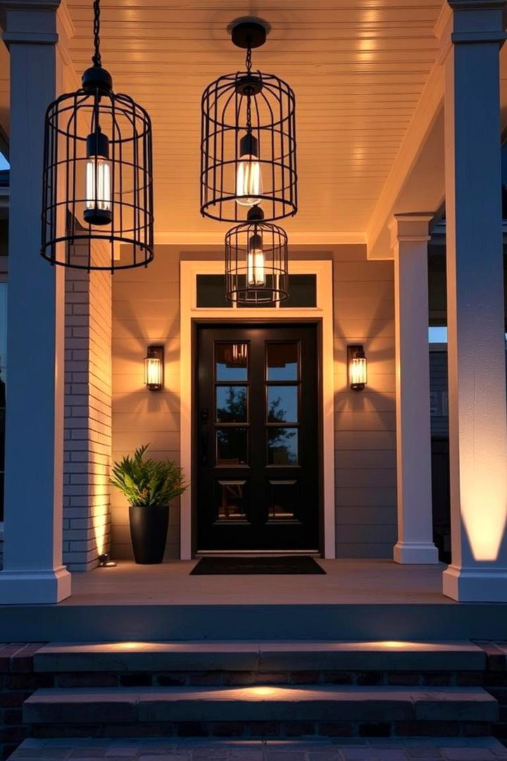 Statement Lighting Fixtures - 21 Small Porch Ideas