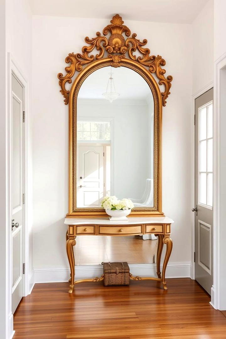 Statement Mirror Accent - 21 Foyer Decor Ideas