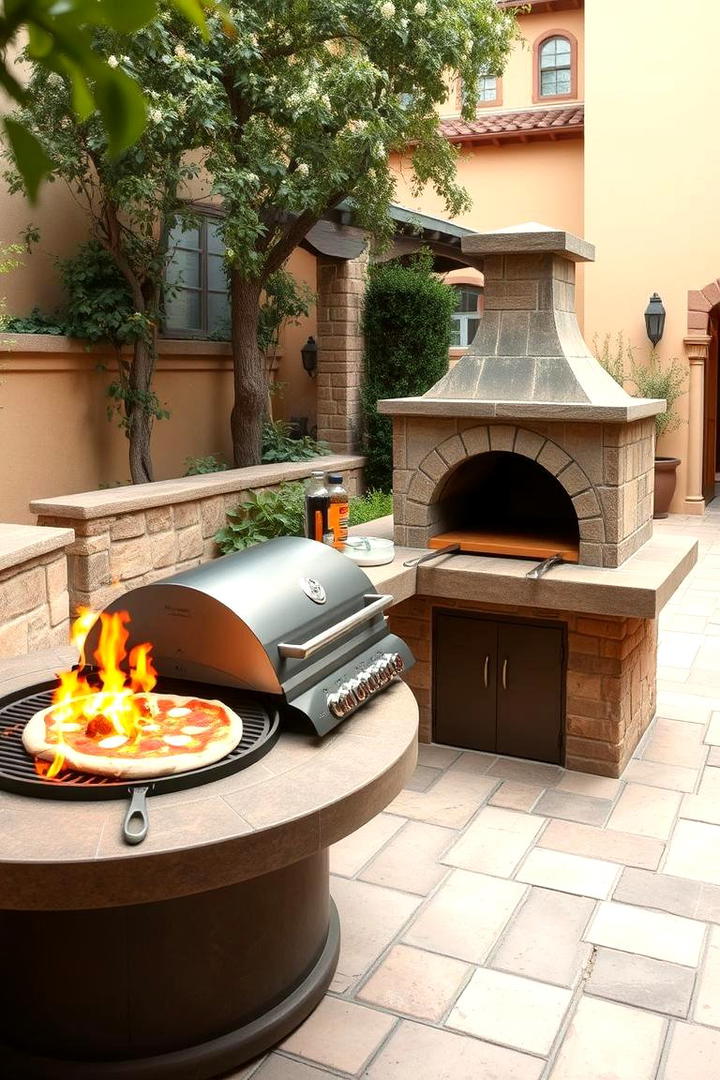 Stone Fire Pit with Built in Grill - 30 Stone Fire Pit Ideas