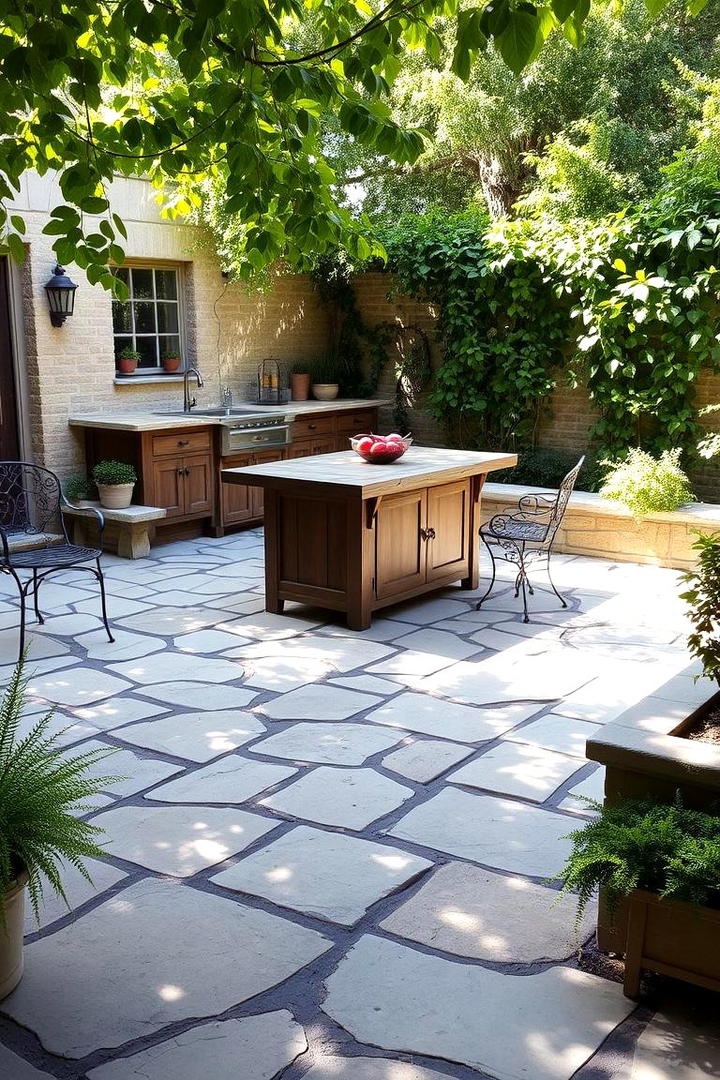 Stone Patio and Ambience - 30 Rustic Outdoor Kitchen Ideas