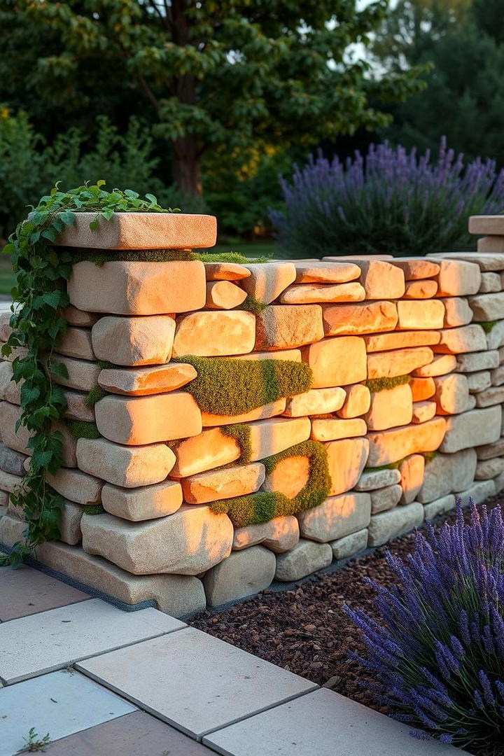 Stone Wall Garden Divider - 30 Garden Divider Ideas