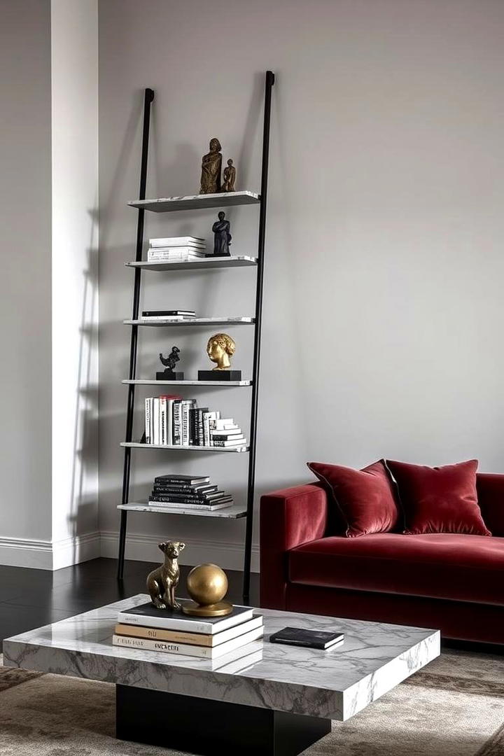 Storage Ladder Shelves - 30 Living Room Storage Ideas