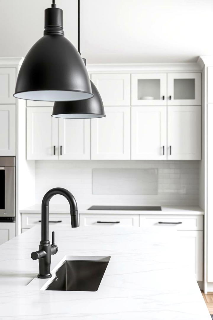 Striking Black Fixtures - 21 Black and White Kitchen Ideas