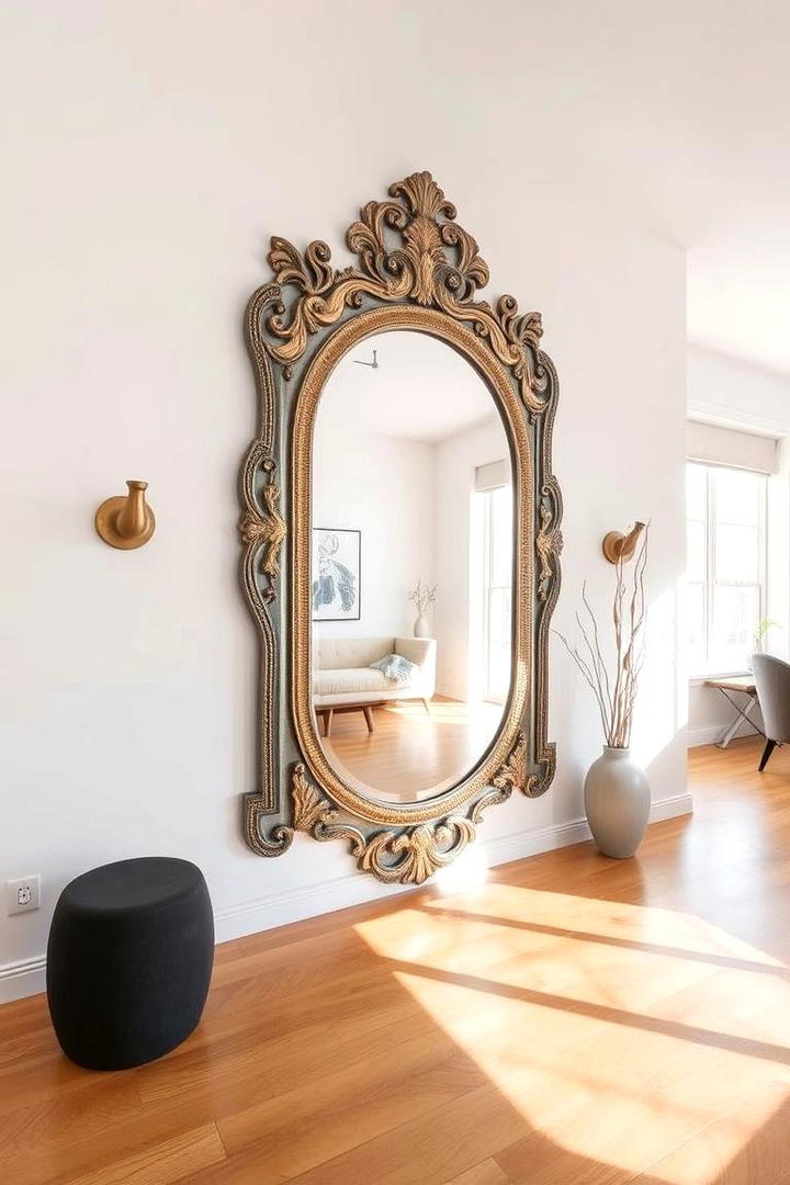 Striking Statement Mirror Installation - 21 Blank Wall Ideas