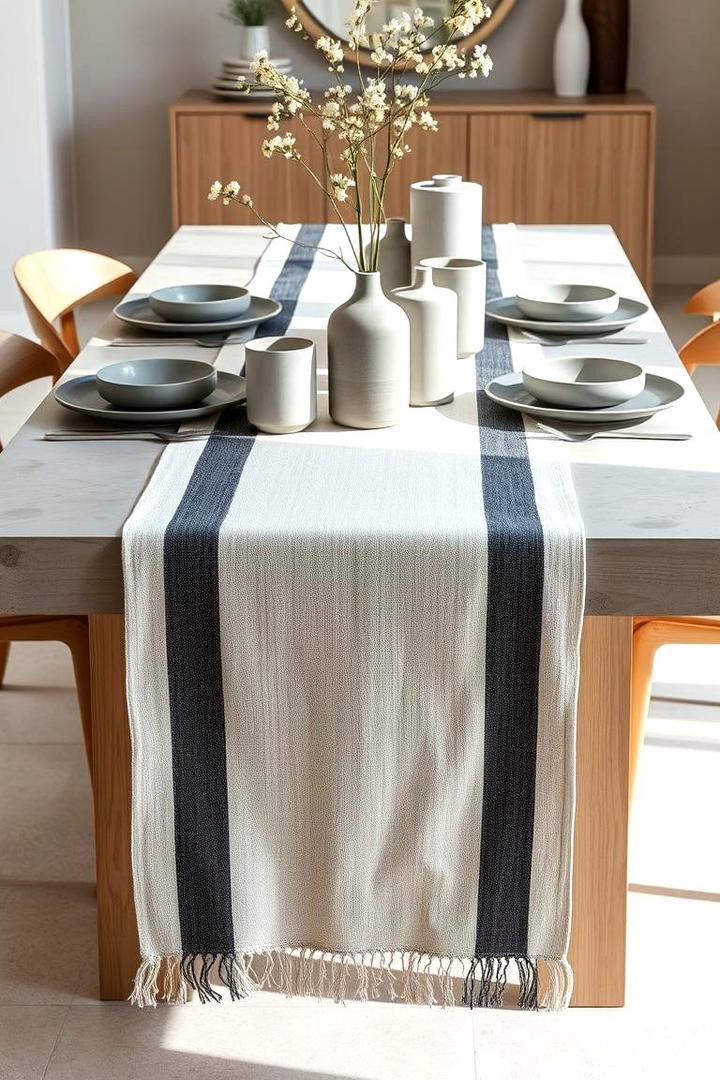 Striped Contemporary Table Runner - 21 Table Runner Ideas