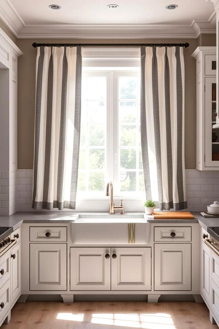 Striped Textures for a Classic Look - 21 Kitchen Curtain Ideas