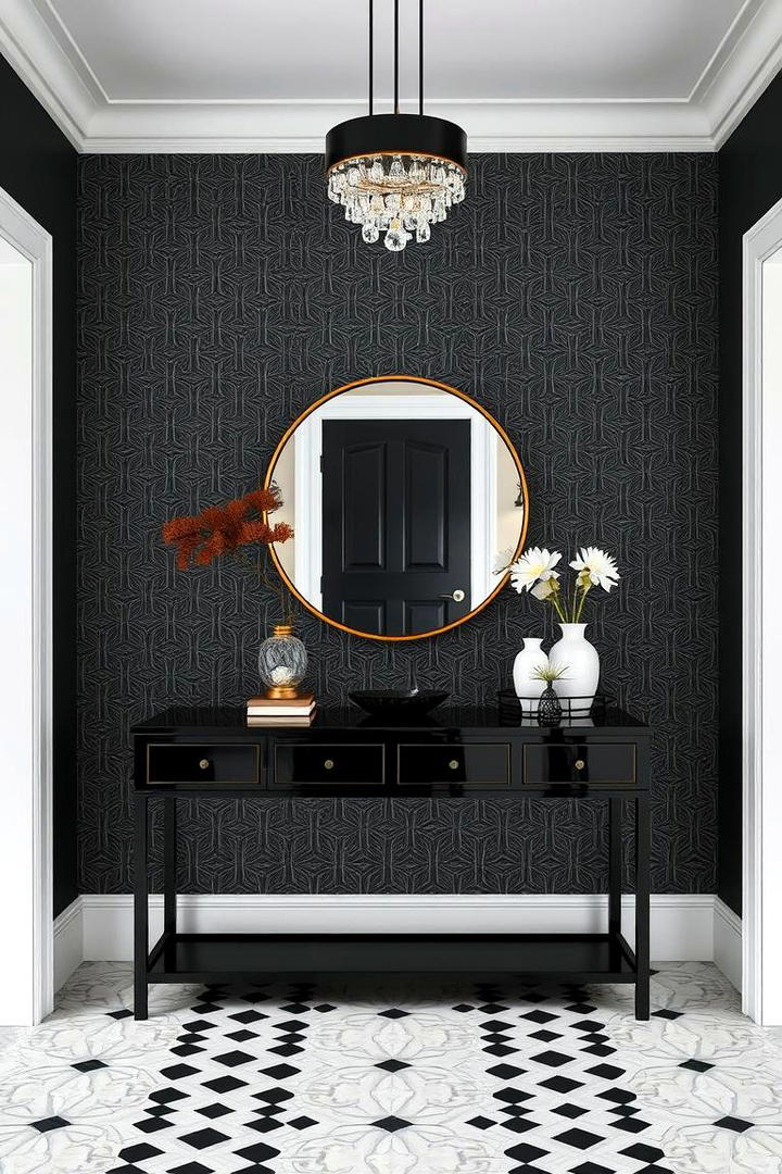 Stylish Black Entryway - 21 Black Room Ideas