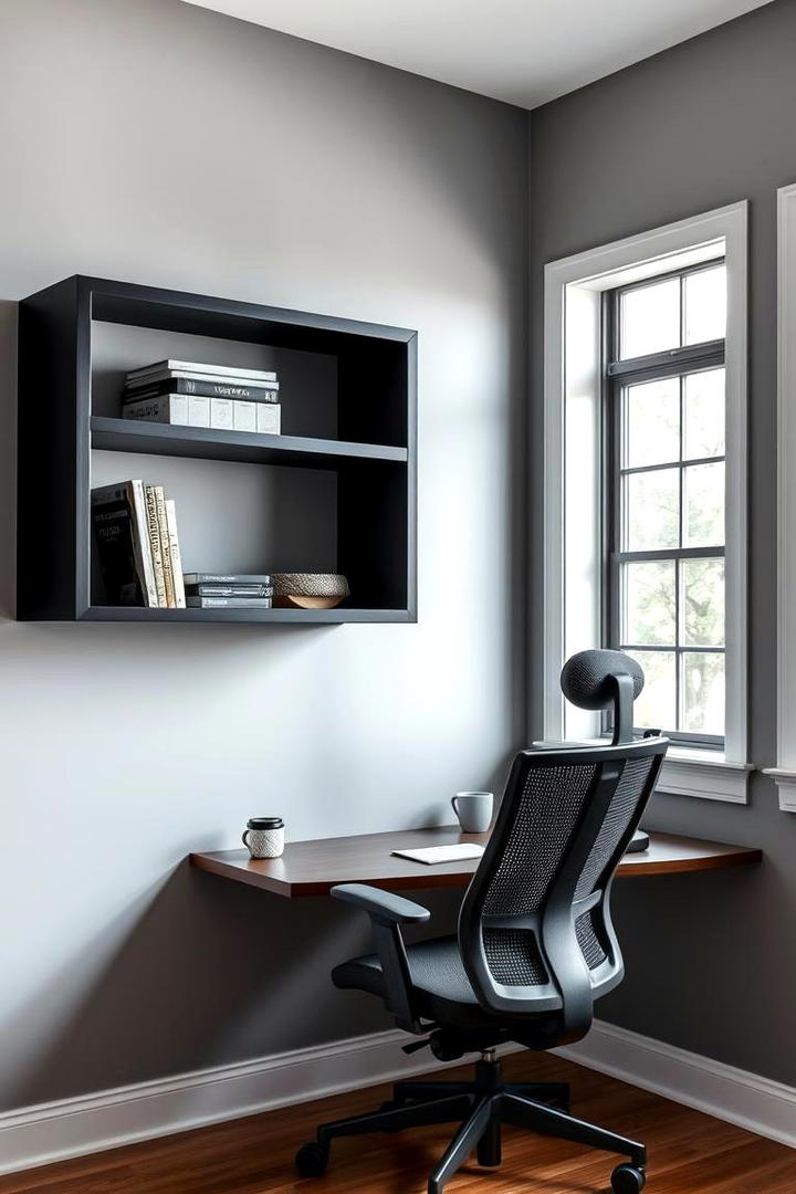 Stylish Home Office Nook - 30 Grey House With Black Trim