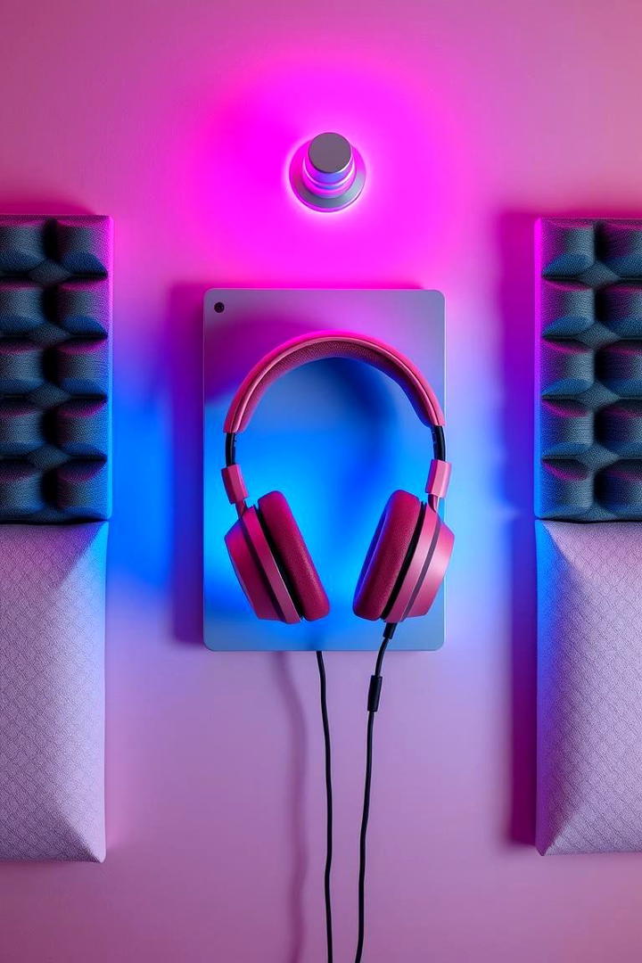 Stylish Pink Headset Display - 30 Pink Gaming Setup Ideas