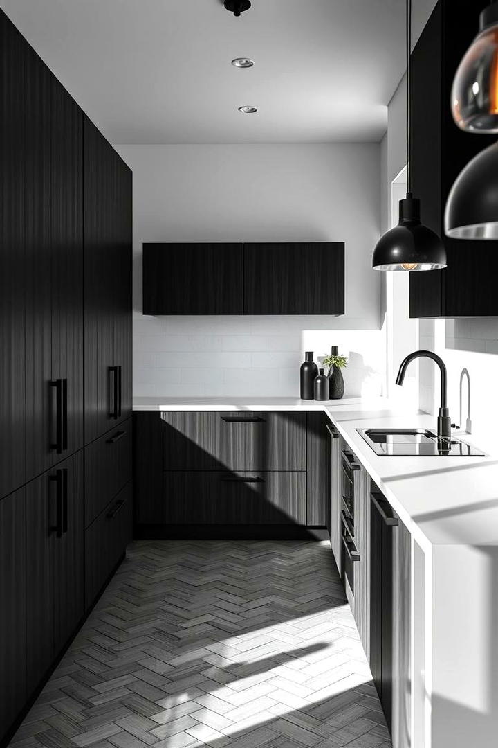 Subtle Black Textures - 21 Black and White Kitchen Ideas